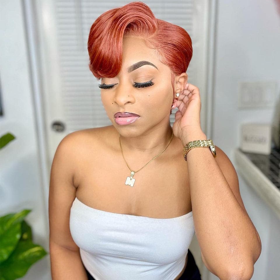Short Pixie Cut Bob Human Hair Wig Lace Front Wigs Brazilian Straight Closure Wig Short Bob Lace Front Wigs For Women PrePlucked