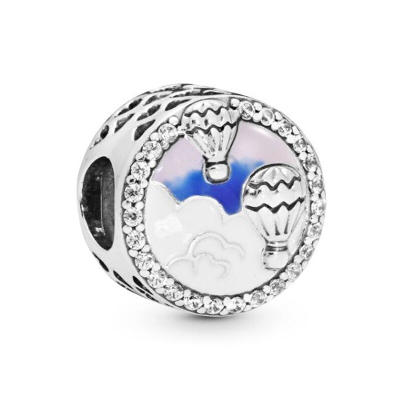 2022 New Blue Color Balloon Butterfly Stars Moon Sapphire Suitable For 3mm Charm Bracelet Spacer Beads