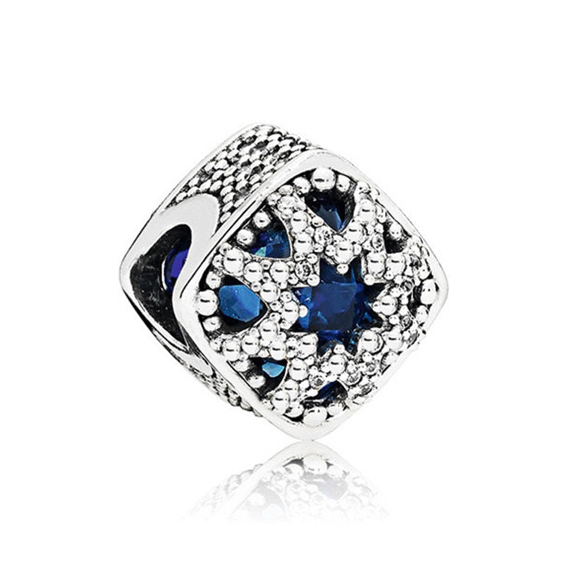 2022 New Blue Color Balloon Butterfly Stars Moon Sapphire Suitable For 3mm Charm Bracelet Spacer Beads