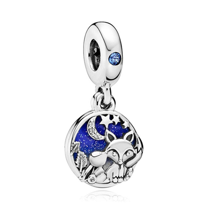 2022 New Blue Color Balloon Butterfly Stars Moon Sapphire Suitable For 3mm Charm Bracelet Spacer Beads