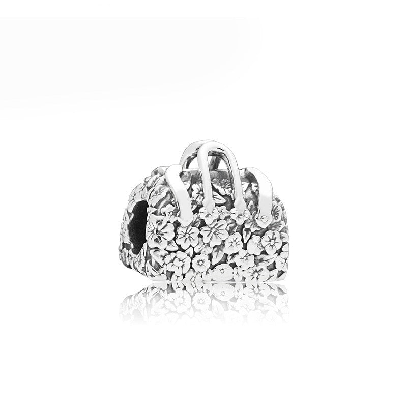 New Fashion Original Love Foot Fortune Bag Key Lock Bag Beads Fit Original Pandora Ladies Bracelet Jewelry Accessories Gift