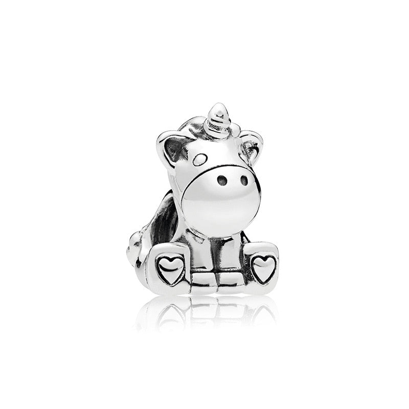 New Fashion Original Love Foot Fortune Bag Key Lock Bag Beads Fit Original Pandora Ladies Bracelet Jewelry Accessories Gift