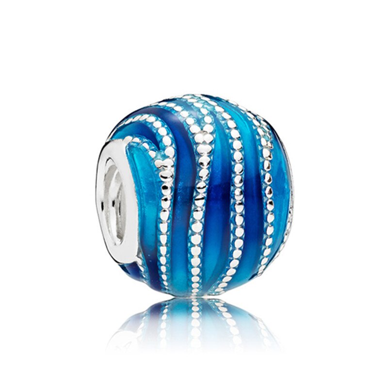 2022 New Blue Color Balloon Butterfly Stars Moon Sapphire Suitable For 3mm Charm Bracelet Spacer Beads