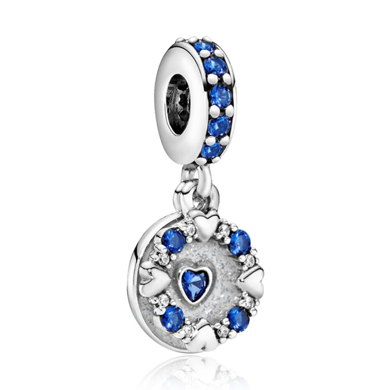 2022 New Blue Color Balloon Butterfly Stars Moon Sapphire Suitable For 3mm Charm Bracelet Spacer Beads