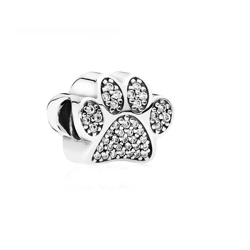 New Fashion Original Love Foot Fortune Bag Key Lock Bag Beads Fit Original Pandora Ladies Bracelet Jewelry Accessories Gift