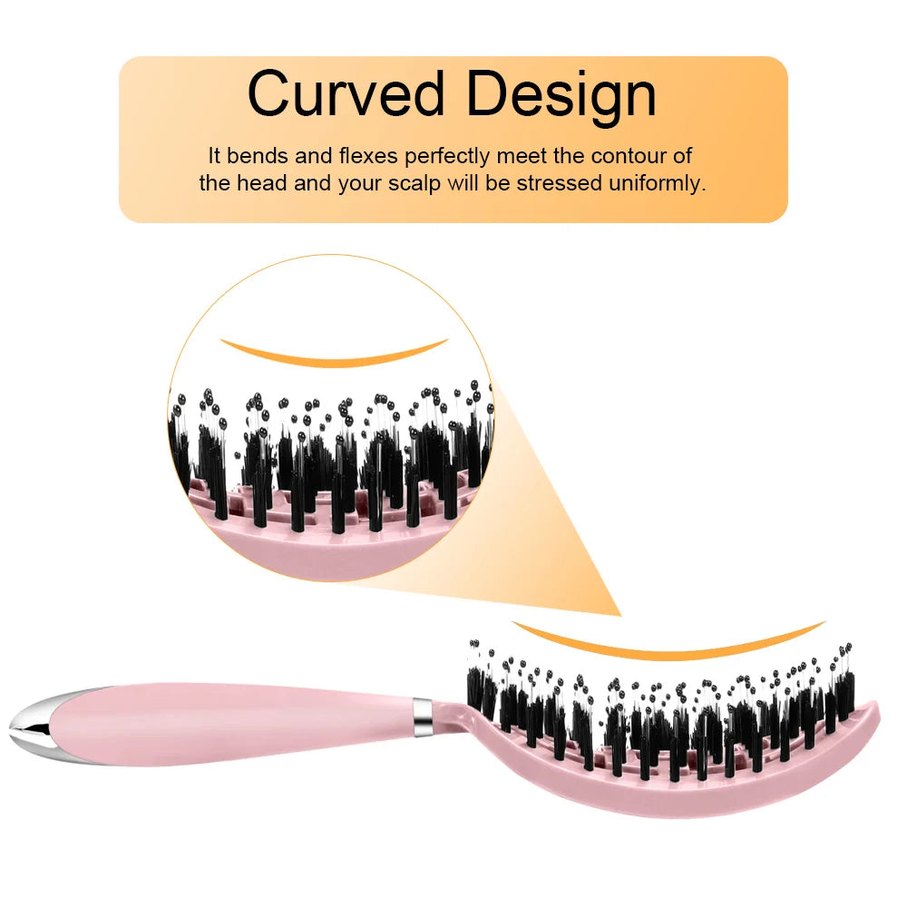 Denman Brush Boar Bristle Hair Brush Comb Scalp Massage Hair Brush Women Curly Detangler Styling Tools for Women's hair brush