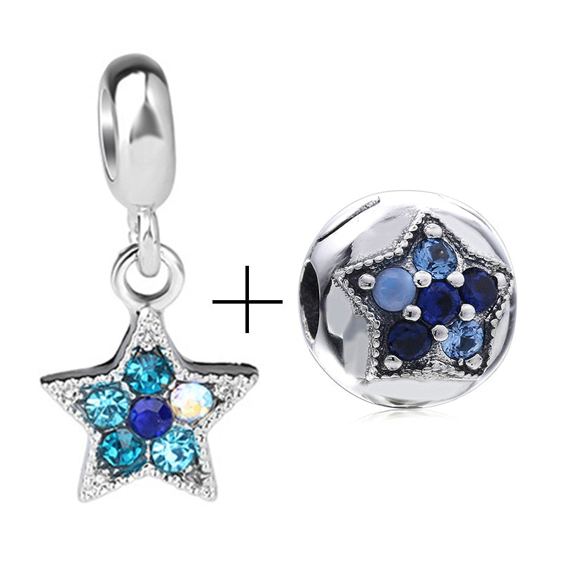 2Pcs/lot Special Offer Love Star Rainbow Charms Beads Fit Brand Bracelet & Necklaces For Women DIY Making Jewelry Accessories