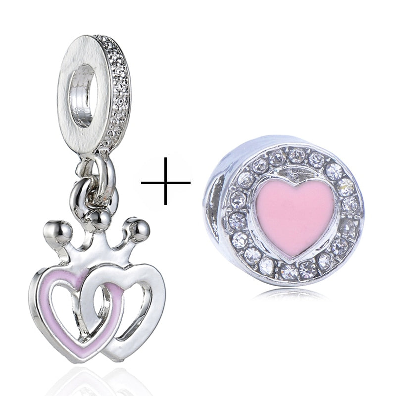 2Pcs/lot Special Offer Love Star Rainbow Charms Beads Fit Brand Bracelet & Necklaces For Women DIY Making Jewelry Accessories