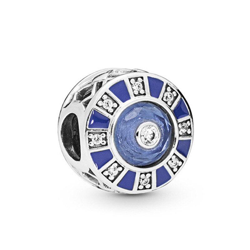 2022 New Blue Color Balloon Butterfly Stars Moon Sapphire Suitable For 3mm Charm Bracelet Spacer Beads
