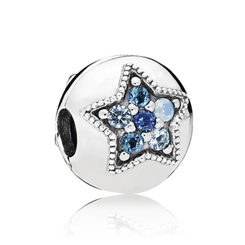 2022 New Blue Color Balloon Butterfly Stars Moon Sapphire Suitable For 3mm Charm Bracelet Spacer Beads