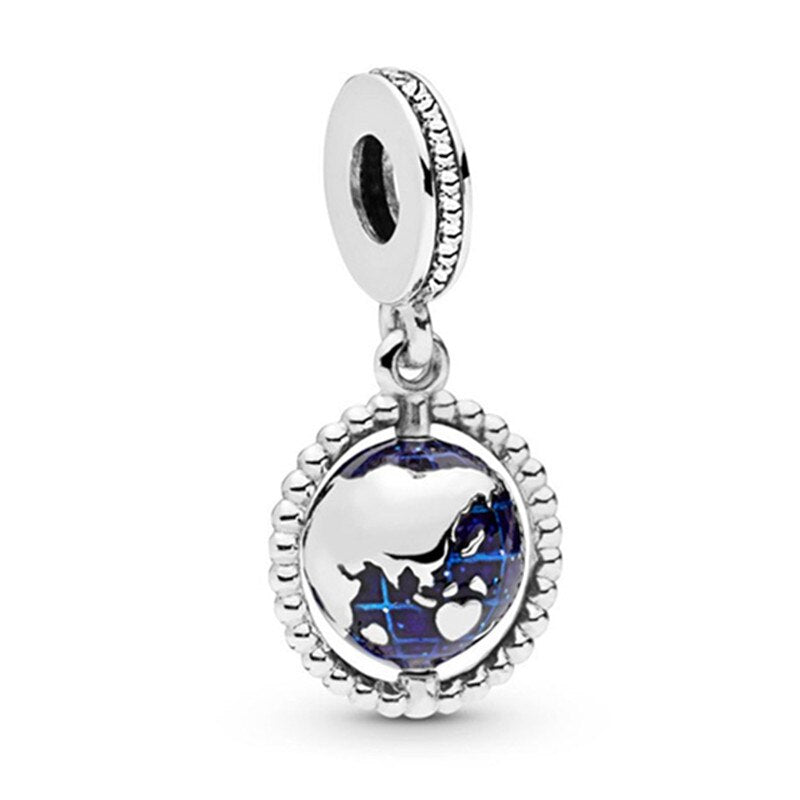 2022 New Blue Color Balloon Butterfly Stars Moon Sapphire Suitable For 3mm Charm Bracelet Spacer Beads
