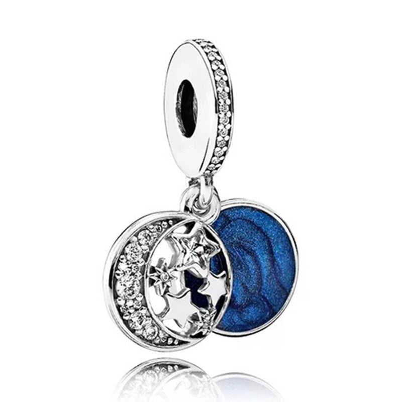 2022 New Blue Color Balloon Butterfly Stars Moon Sapphire Suitable For 3mm Charm Bracelet Spacer Beads