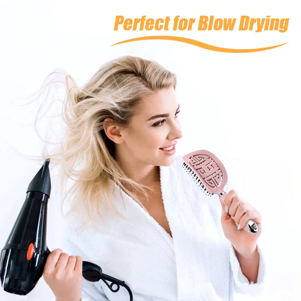 Denman Brush Boar Bristle Hair Brush Comb Scalp Massage Hair Brush Women Curly Detangler Styling Tools for Women's hair brush