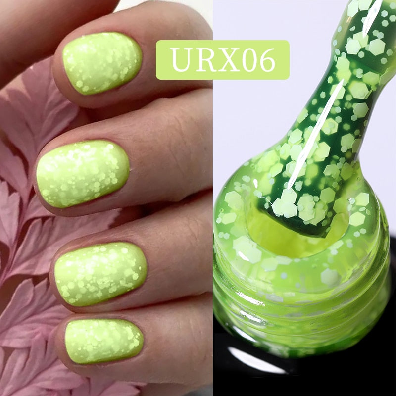 UR SUGAR 7ml Snowflakes Gel Nail Polish Varnish Glitter White Sequins Soak Off UV LED Semi Permanent Nail Art Design