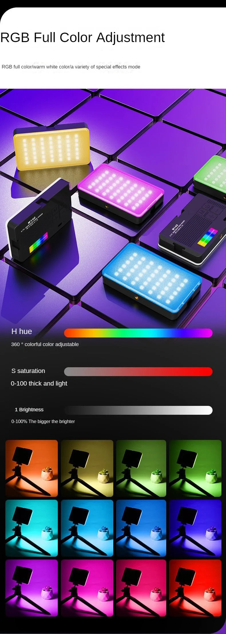 Phone Clip Fill Light RGB Flash Selfie Light Camera Phone Tablet Video Fill Light Portable Colorful Fill Light