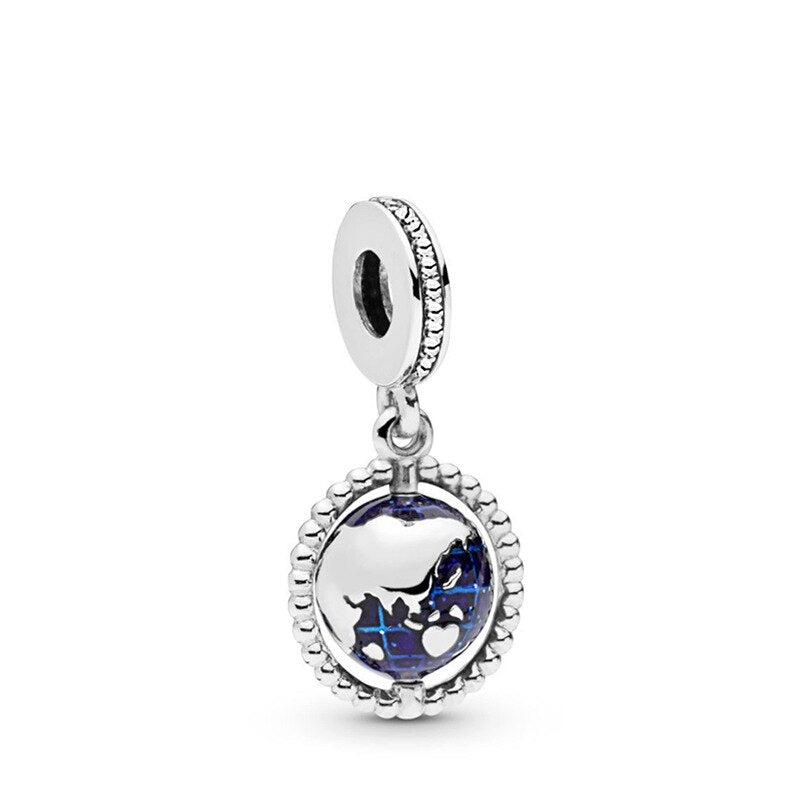 New Fashion Charm Original Blue Car Hat Airplane Horse Beaded Fit Original Pandora Ladies Bracelet Jewelry Accessories Gift