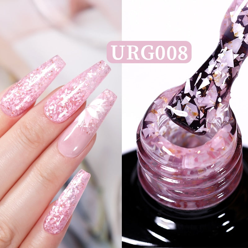 UR SUGAR 7ml Snowflakes Gel Nail Polish Varnish Glitter White Sequins Soak Off UV LED Semi Permanent Nail Art Design