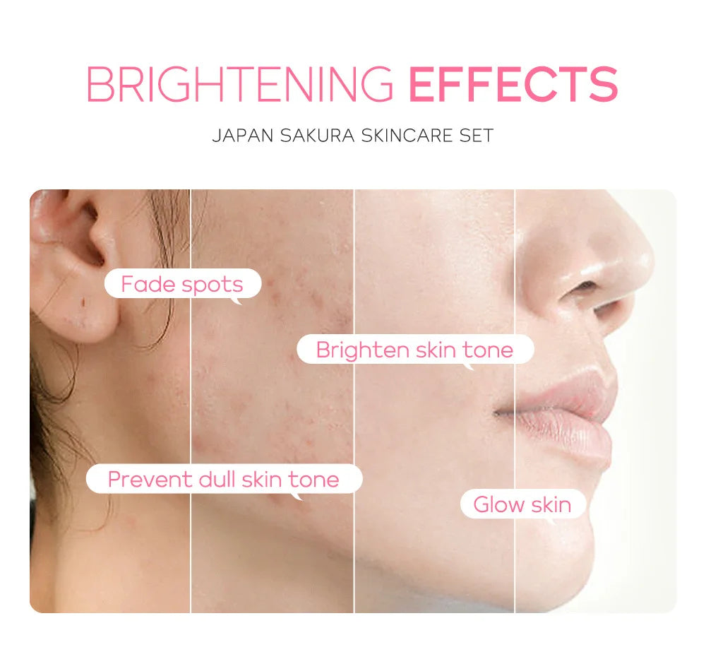 3pcs/set LAIKOU Vitamin C 24K Golden Sakura Skin Care Sets Face Cream Serum Eye Cream Moisturizing Face Care Kit