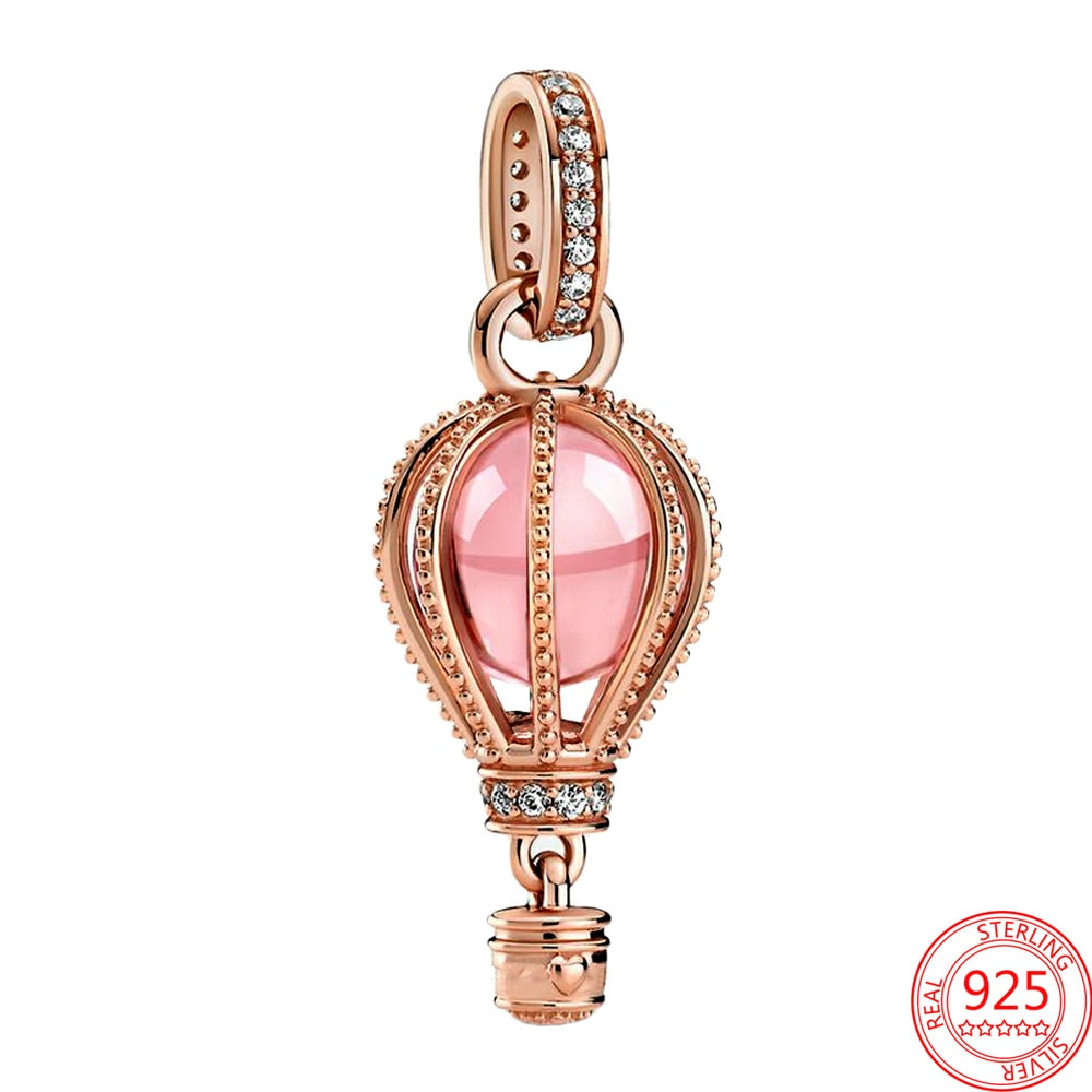 New 925 Sterling Silver Rose Gold Couple Dangle Charms Fit 925 Original Women Bracelet Beads Charm for Pendant Necklace Jewelry