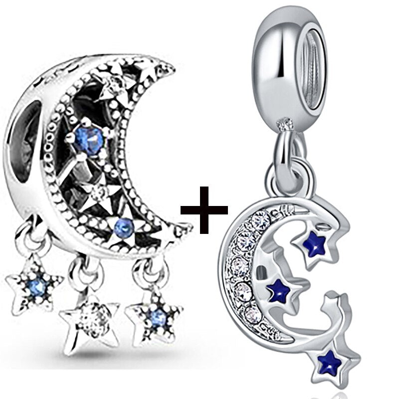 Seialoy 2pcs/lot Aircraft Earth Beads Charm Star Astronaut Pendant Rainbow Unicorn Dangle DIY Jewelry Bracelets Accessory