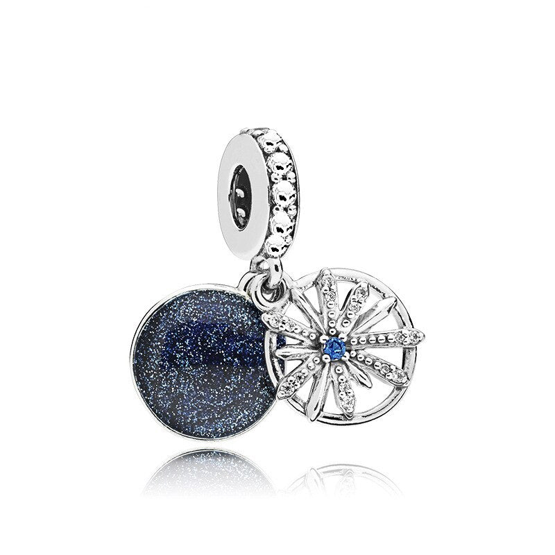 New Fashion Charm Original Blue Car Hat Airplane Horse Beaded Fit Original Pandora Ladies Bracelet Jewelry Accessories Gift