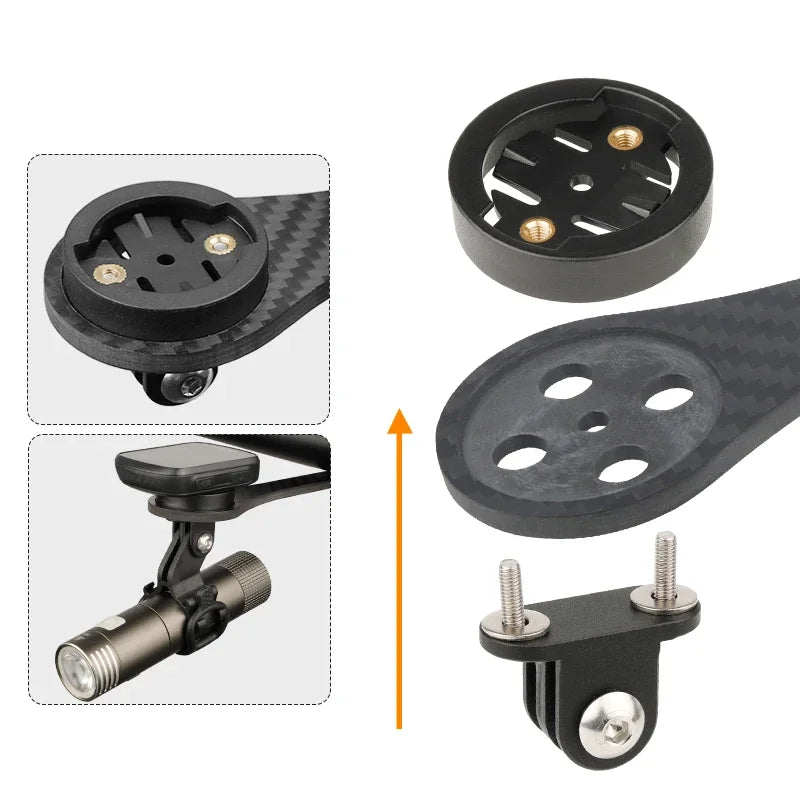 Out Front Computer Mount Adapter Replacement W/ Install Bolts for Garmin/ /Bryton/Wahoo/XOSS Bicycle Rear Radar Light Mount