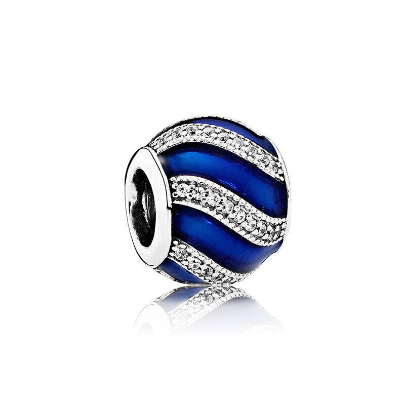 New Fashion Charm Original Blue Car Hat Airplane Horse Beaded Fit Original Pandora Ladies Bracelet Jewelry Accessories Gift