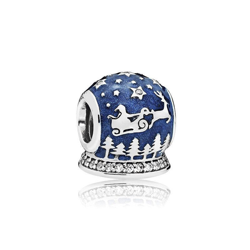 New Fashion Charm Original Blue Car Hat Airplane Horse Beaded Fit Original Pandora Ladies Bracelet Jewelry Accessories Gift