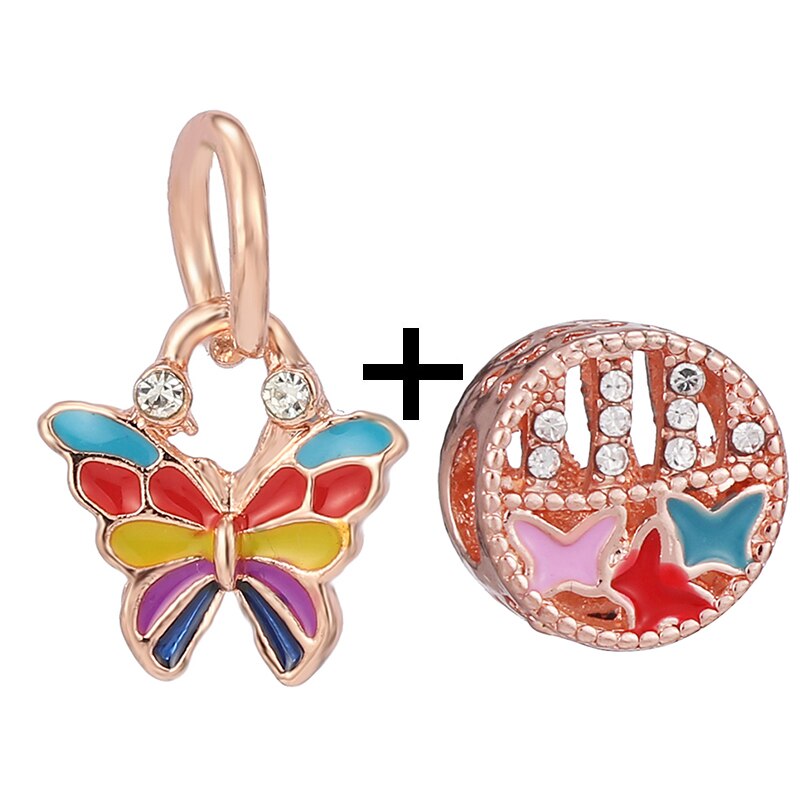 2Pcs/lot Special Offer Love Star Rainbow Charms Beads Fit Brand Bracelet & Necklaces For Women DIY Making Jewelry Accessories