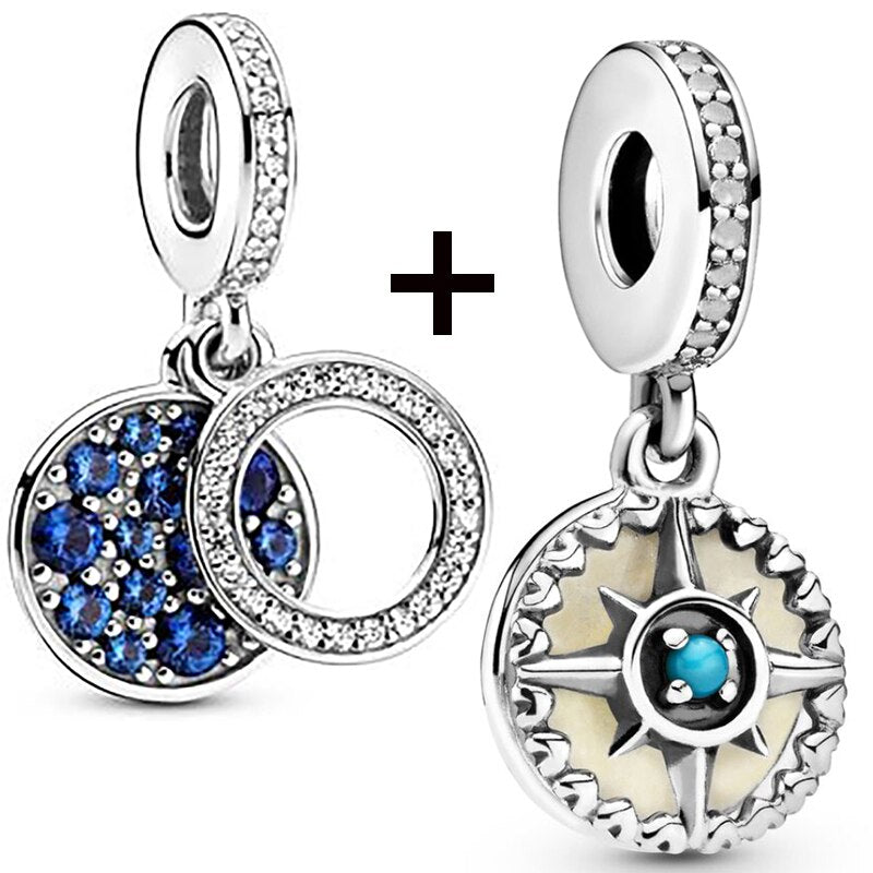 Seialoy 2pcs/lot Aircraft Earth Beads Charm Star Astronaut Pendant Rainbow Unicorn Dangle DIY Jewelry Bracelets Accessory