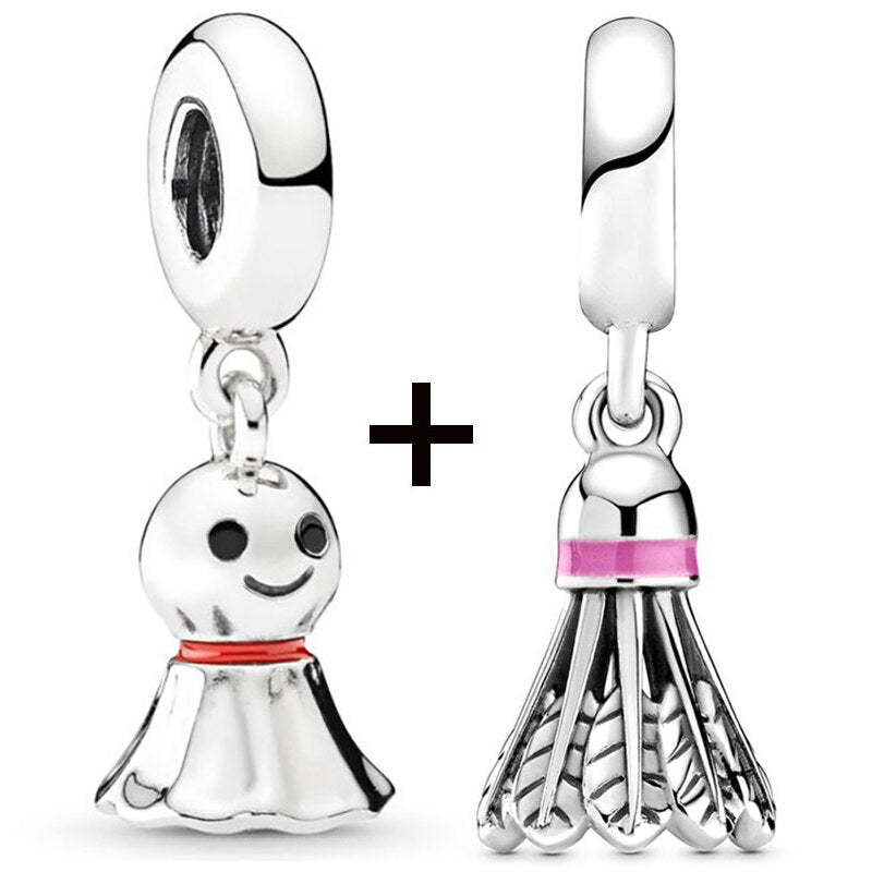 Seialoy 2pcs/lot Aircraft Earth Beads Charm Star Astronaut Pendant Rainbow Unicorn Dangle DIY Jewelry Bracelets Accessory