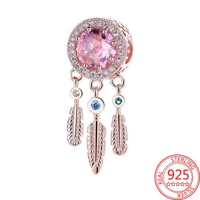 New 925 Sterling Silver Rose Gold Couple Dangle Charms Fit 925 Original Women Bracelet Beads Charm for Pendant Necklace Jewelry