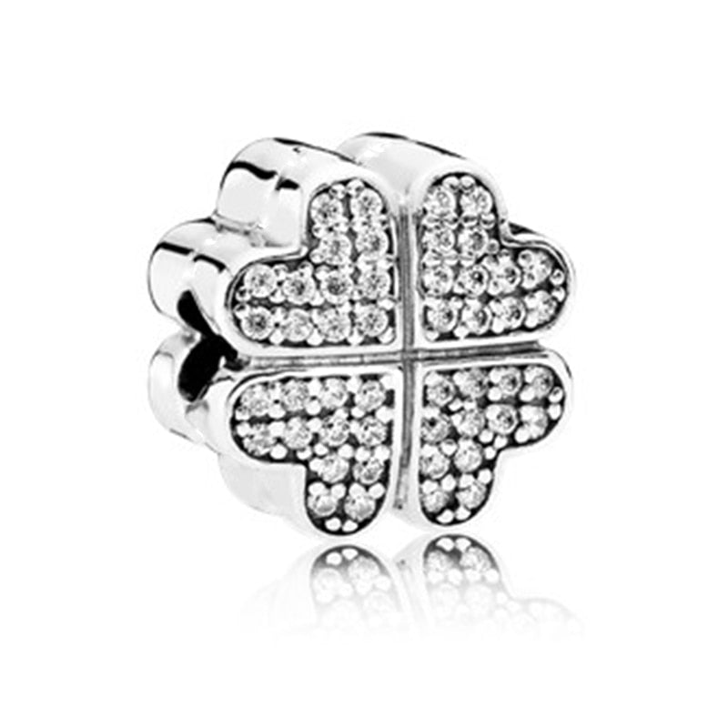 New Feather Crown Safety Chain Owl Love Bead Tower Pendant Fit Original Pandora Charms Silver Color Bracelet DIY Women Jewelry