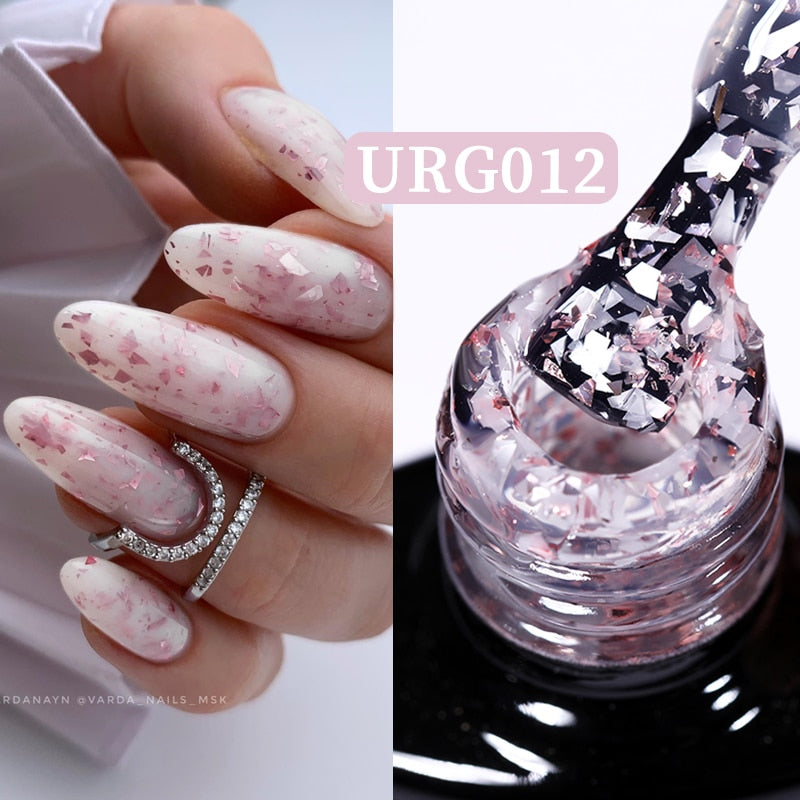UR SUGAR 7ml Snowflakes Gel Nail Polish Varnish Glitter White Sequins Soak Off UV LED Semi Permanent Nail Art Design
