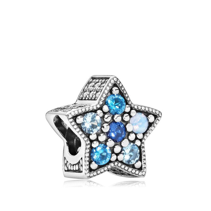 New Fashion Charm Original Blue Car Hat Airplane Horse Beaded Fit Original Pandora Ladies Bracelet Jewelry Accessories Gift