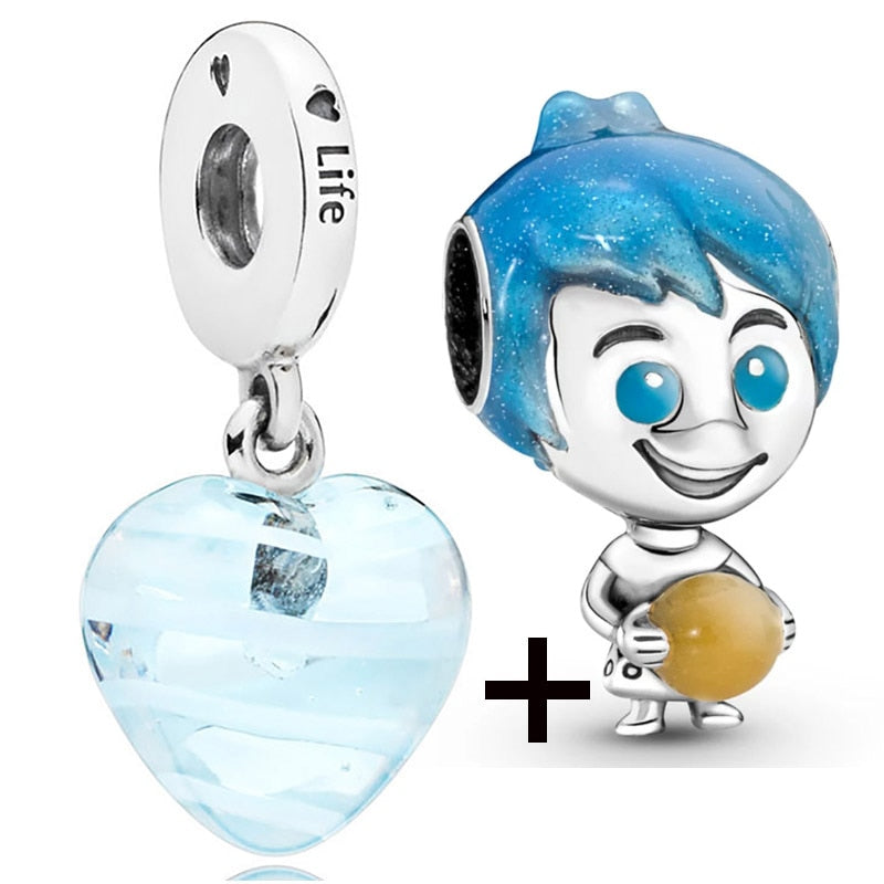 Seialoy 2pcs/lot Blue Ice Snow Charm Castle Princess Beaded High Heels Snowflake Pendant DIY Beacelets Accessory Gift