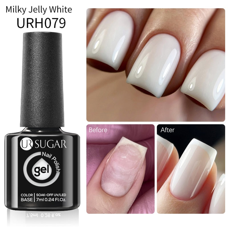 UR SUGAR 7ml Snowflakes Gel Nail Polish Varnish Glitter White Sequins Soak Off UV LED Semi Permanent Nail Art Design