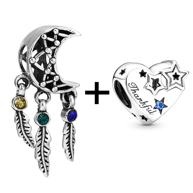 2Pcs/lot Special Offer Love Star Rainbow Charms Beads Fit Brand Bracelet & Necklaces For Women DIY Making Jewelry Accessories