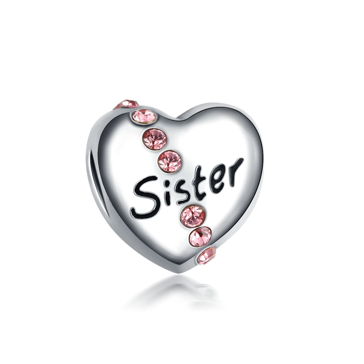 Pink Color Crystal Beads Heart Ladybug Love Flower Pendant Bracelet DIY Charm Lady Jewelry Gift