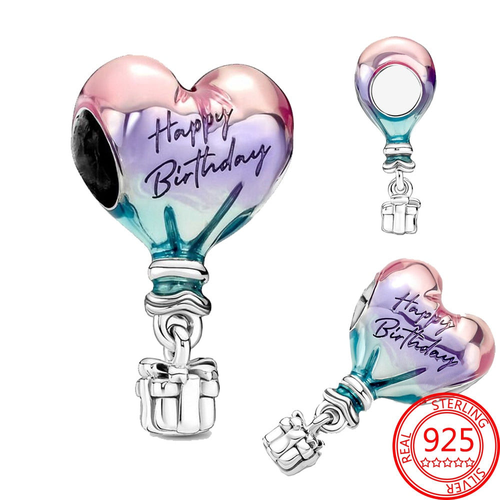 New 925 Sterling Silver Rose Gold Couple Dangle Charms Fit 925 Original Women Bracelet Beads Charm for Pendant Necklace Jewelry