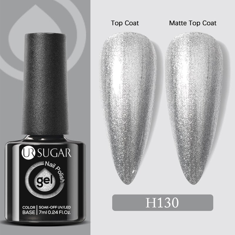 UR SUGAR 7ml Snowflakes Gel Nail Polish Varnish Glitter White Sequins Soak Off UV LED Semi Permanent Nail Art Design