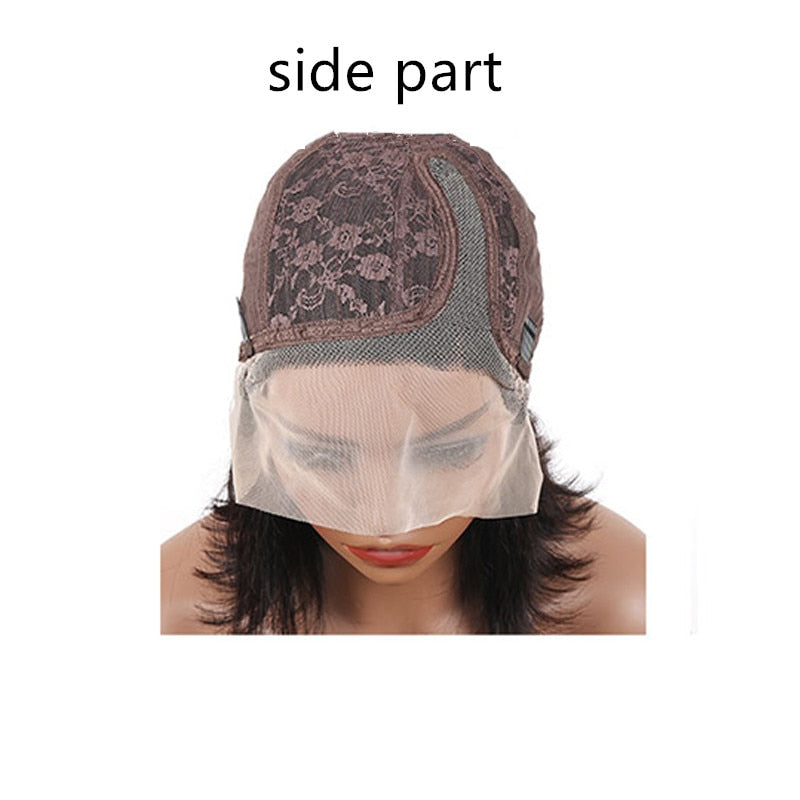 Short Bob Human Hair Wigs Brazilian 13X4 Glueless Straight Lace Front Wigs For Women Transparent Lace Pre Plucked Bone Bob Wig