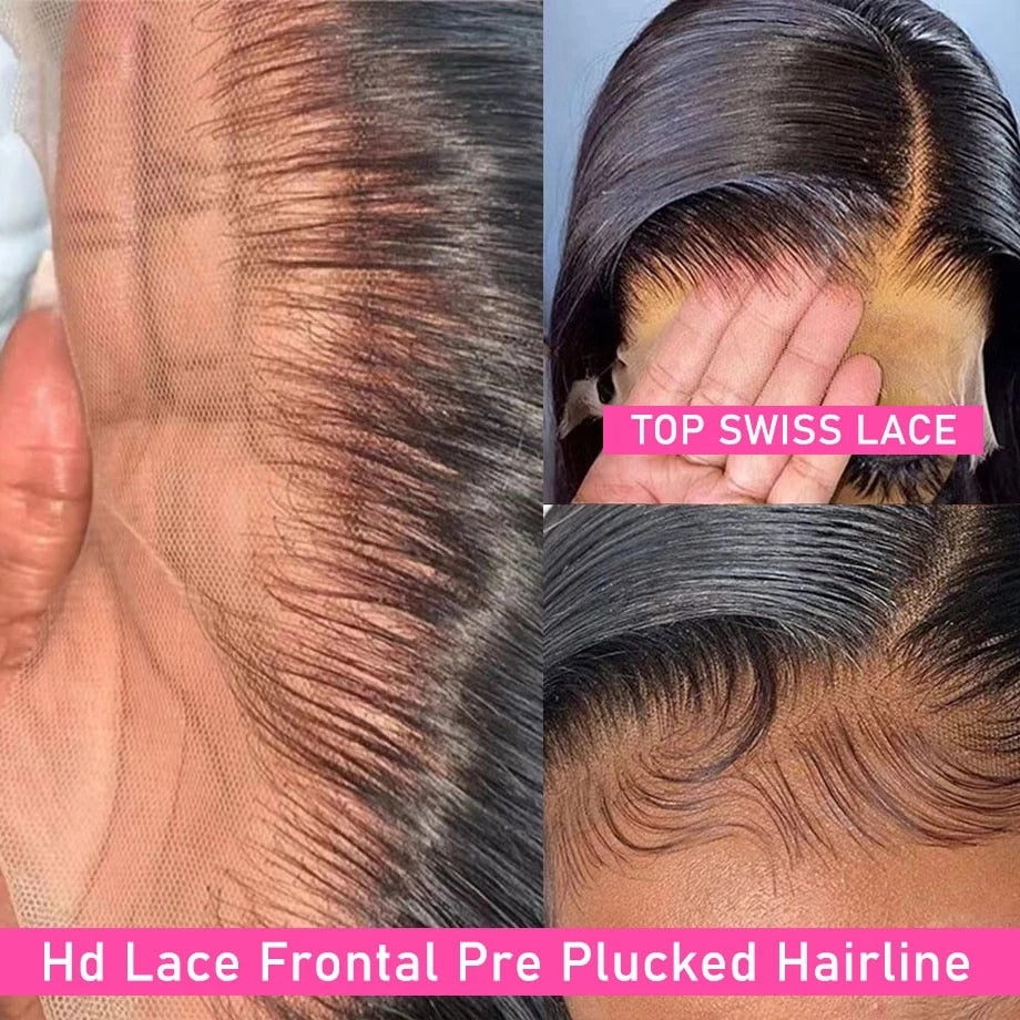 360 Full Lace Frontal Wig Brazilian Bone Straight 13x4 Transparent Lace Front Human Hair Wigs For Black Women Pre Plucked Bling