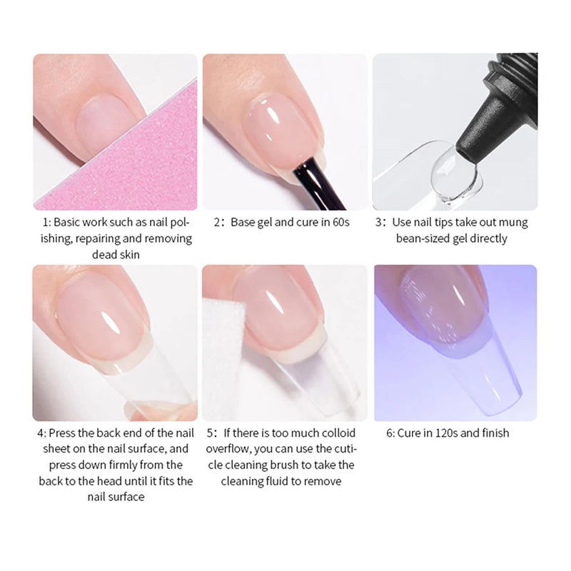 UV/LED Nail Tips Glue Gel for False Nails UV Strong Ahesive Solid Tube Nail Tip Glue Gel Polish Bonder Manicure Supplies