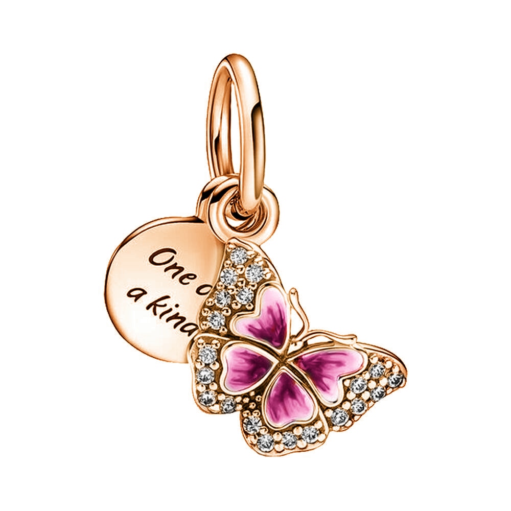 New 925 Sterling Silver Rose Gold Couple Dangle Charms Fit 925 Original Women Bracelet Beads Charm for Pendant Necklace Jewelry