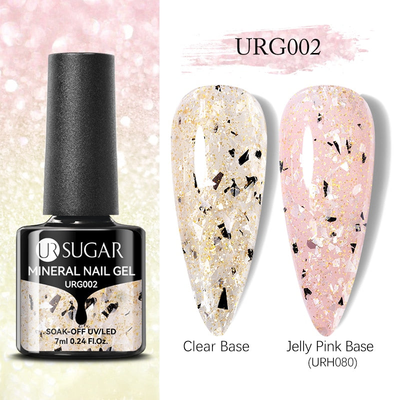 UR SUGAR 7ml Snowflakes Gel Nail Polish Varnish Glitter White Sequins Soak Off UV LED Semi Permanent Nail Art Design