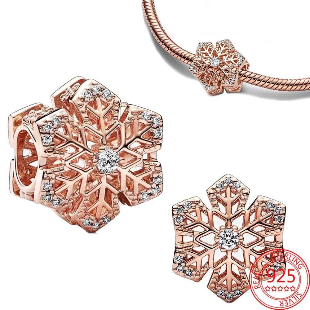 New 925 Sterling Silver Rose Gold Couple Dangle Charms Fit 925 Original Women Bracelet Beads Charm for Pendant Necklace Jewelry