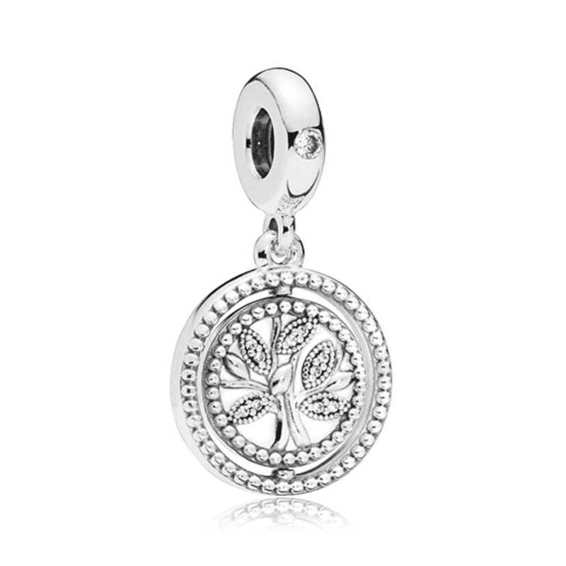 New Feather Crown Safety Chain Owl Love Bead Tower Pendant Fit Original Pandora Charms Silver Color Bracelet DIY Women Jewelry