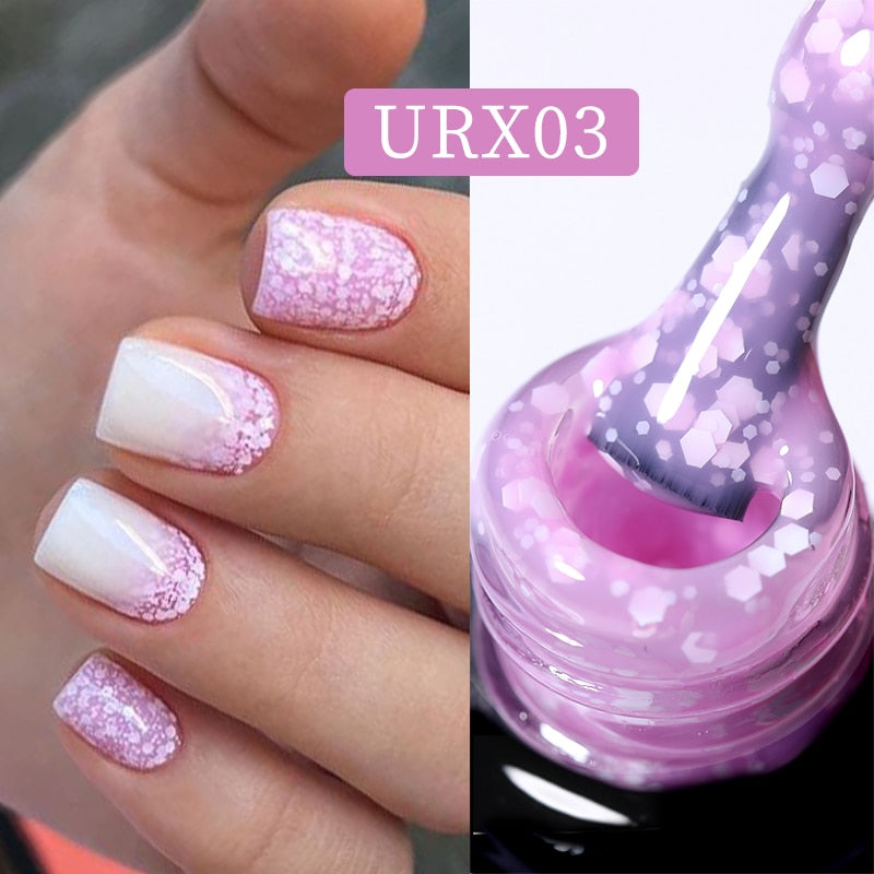 UR SUGAR 7ml Snowflakes Gel Nail Polish Varnish Glitter White Sequins Soak Off UV LED Semi Permanent Nail Art Design