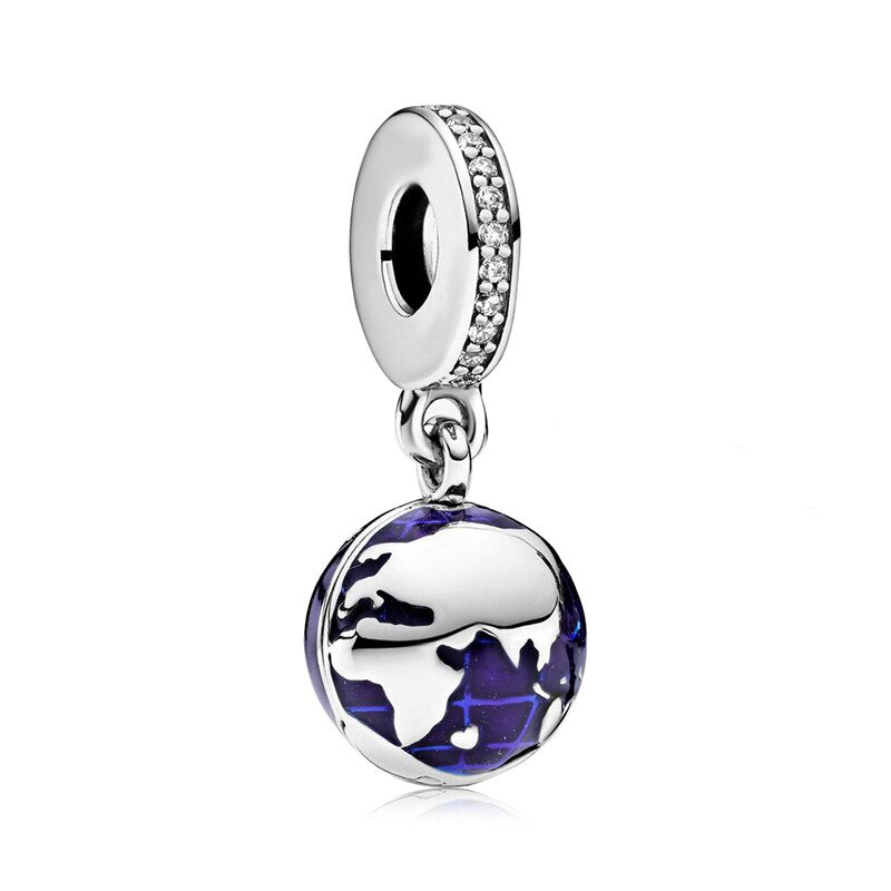 New Fashion Charm Original Blue Hat Aircraft Car Beads Suitable for the original Pandora Lady Bracelet Jewelry Accessories Gift